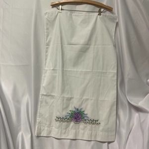 Embroidered Pillow Cases Pair Purple Flower 20X32